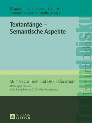 cover image of Textanfänge  Semantische Aspekte